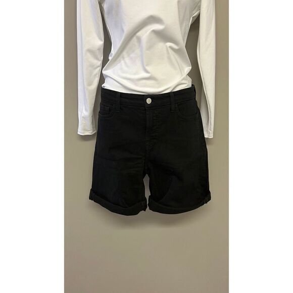 7 For All Mankind- Jen7 Black Bermuda Shorts- Size 6 - Picture 1 of 7